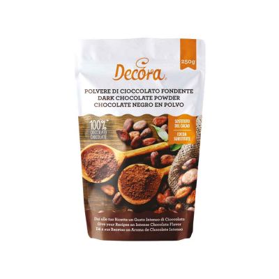 Cioccolato fondente in polvere Decora da 250 g