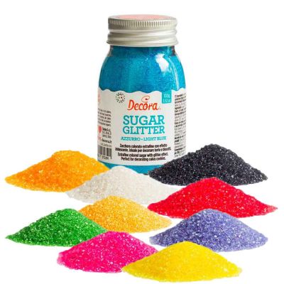 Cristalli di zucchero glitterato colorato per decorazioni 100 g Decora