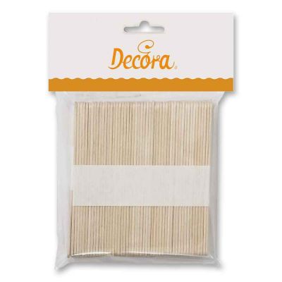 100 Stecchi bastoncini in legno di betulla 10 cm Decora