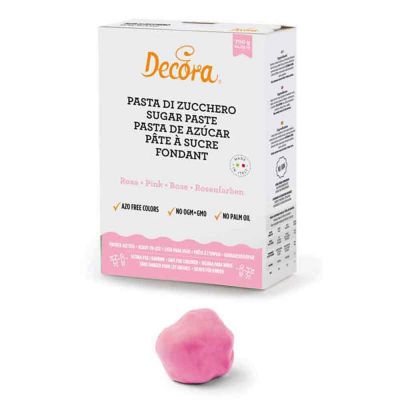 Pasta di zucchero rosa per copertura e dettagli 700 g Decora