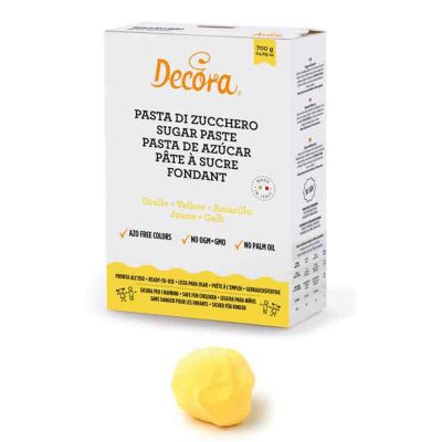 Pasta di zucchero gialla per copertura e dettagli 700 g Decora