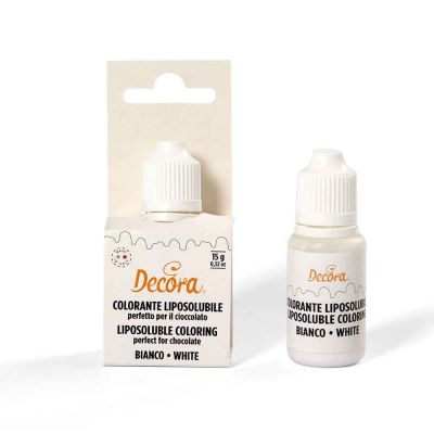 Colorante liquido liposolubile bianco per alimenti 15 g Decora