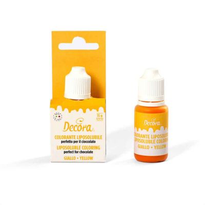 Colorante liquido liposolubile giallo per alimenti 15 g Decora