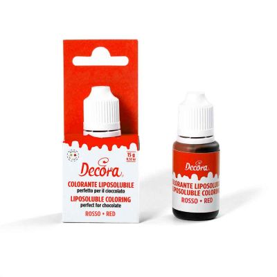 Colorante liquido liposolubile rosso per alimenti 15 g Decora