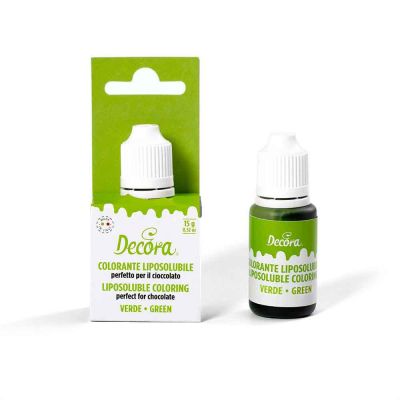 Colorante liquido liposolubile verde per alimenti 15 g Decora