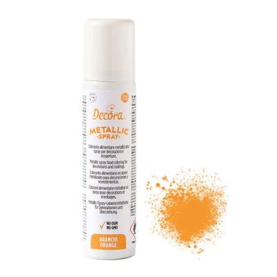 Colorante spray arancio metallizzato per alimenti 75 ml Decora