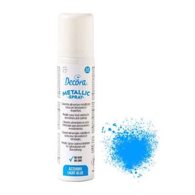Colorante spray azzurro metallizzato per alimenti 75 ml Decora