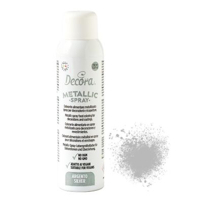 Colorante spray argento metallizzato per alimenti 150 ml Decora