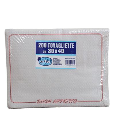 Confezione tovagliette americane usa e getta Astor 30x40 buon appetito rosso