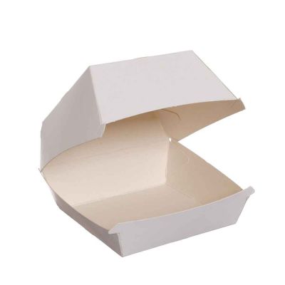 100 Box con coperchio asporto hamburger cartoncino compostabile 10x10xh7,5cm