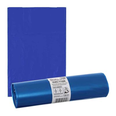 10 Sacchi spazzatura blu extra resistenti in plastica LDPE 90 x 120 cm