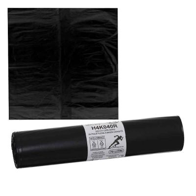 10 Sacchi immondizia neri resistenti in plastica 75 x 75 cm