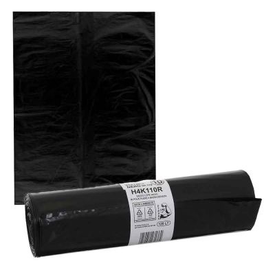 10 Sacchi spazzatura neri extra resistenti in plastica LDPE 90 x 120 cm