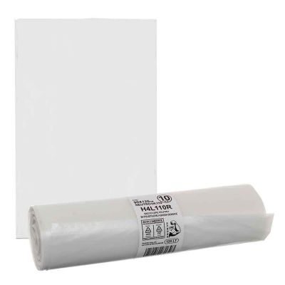 10 Sacchi spazzatura trasparenti extra resistenti in plastica LDPE 90 x 120 cm