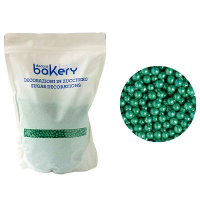 Perle di zucchero color verde metallizzato per cake design 1kg Bakery