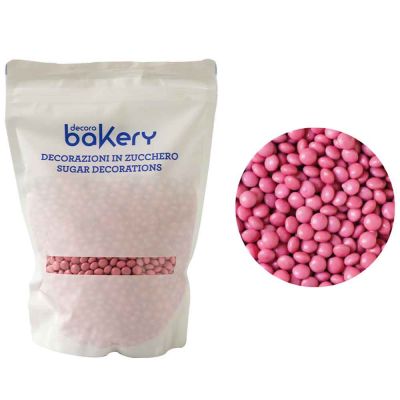 Mini Lenti di cioccolato rosa per decorazione dolci 1kg Bakery