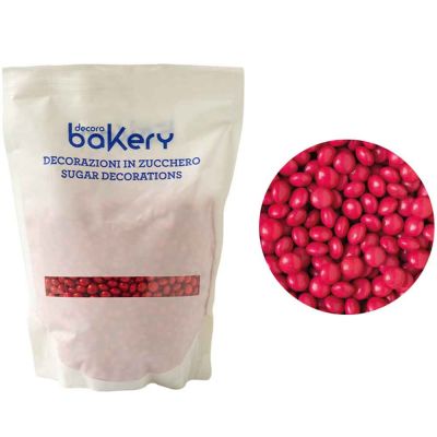 Mini Lenti di cioccolato color rosso per cake design 1kg Bakery