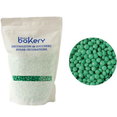 Mini Lenti di cioccolato color verde foglia per cake design 1kg Bakery