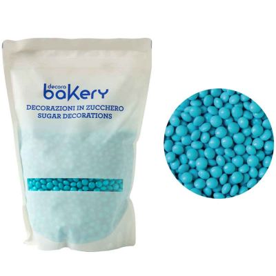 Mini Lenti di cioccolato color azzurro per cake design 1kg Bakery