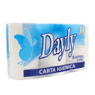 6 Rotoli Carta igienica Dayly morbida a 4 veli 