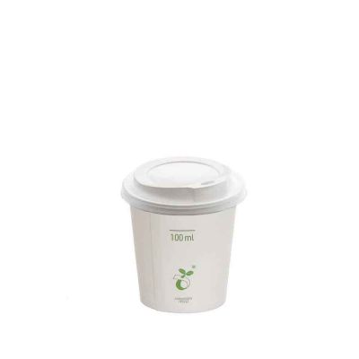 Bicchieri compostabili in cartoncino 120 ml Byò con coperchio con beccuccio