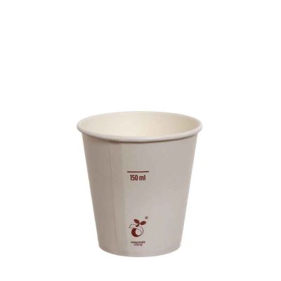 50 Bicchieri compostabili in cartoncino bianco 180 ml