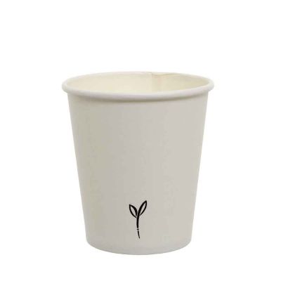 50 Bicchieri in cartoncino bianco 250 ml con tacca 200 ml