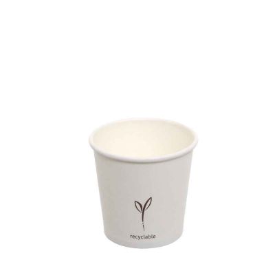 50 Bicchieri in cartoncino bianco 120 ml con tacca servizio 100 ml