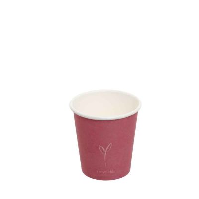 50 Bicchieri da caffè in cartoncino rosa peonia 80 ml riciclabili