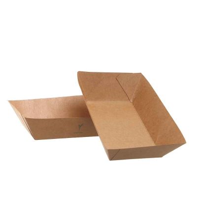 50 Vaschette grandi in carta compostabile 22,4x14 cm