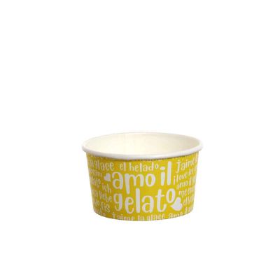 57 Coppette di carta per gelato Funny gialle 90ml