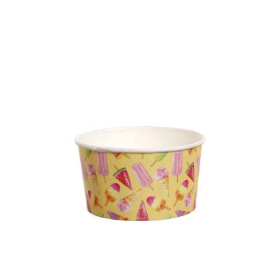 56 Coppette gelato in carta Madeline fantasia gialle 170ml