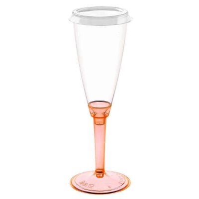 Flutes calici gambo lungo arancio fluo con tappo