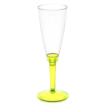 Flutes calici Poloplast gambo lungo giallo fluo