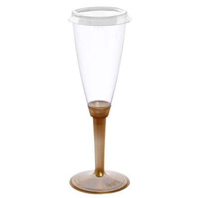 Flutes calici gambo lungo oro con tappo