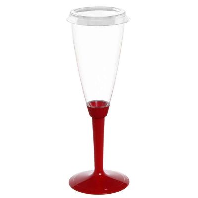 Flutes calici gambo lungo rosso con tappo