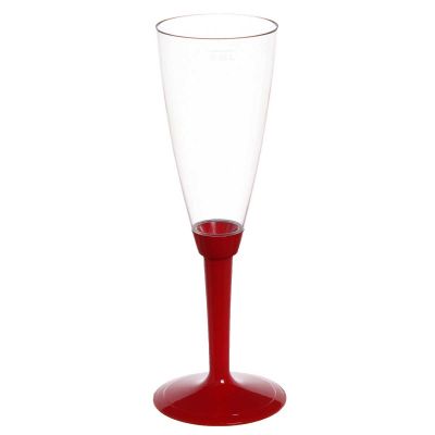 Flutes calici Poloplast gambo lungo rosso