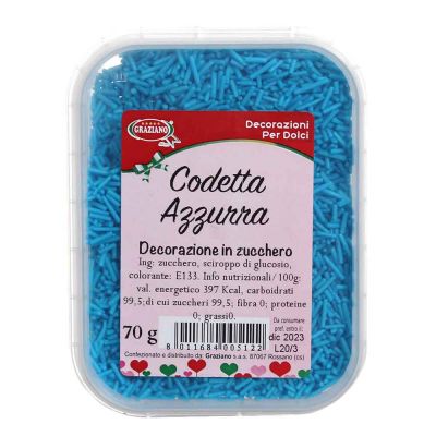 Codette di zucchero azzurre per decorazioni 70 g