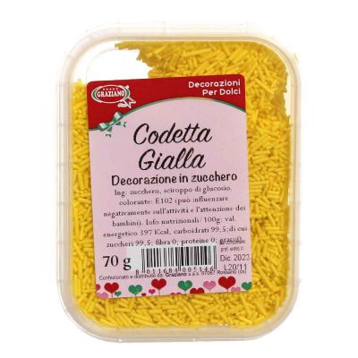 Codette di zucchero gialle per decorazioni 70 g