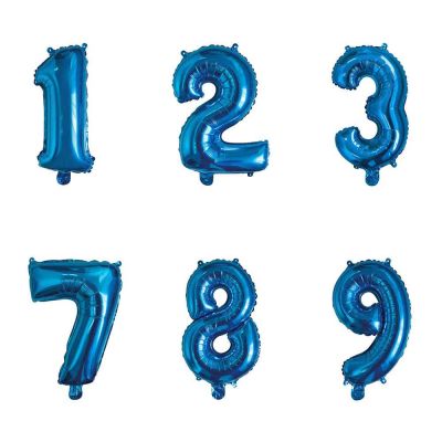 Palloncini Mylar Numeri Blu Medi 14″ 35 cm