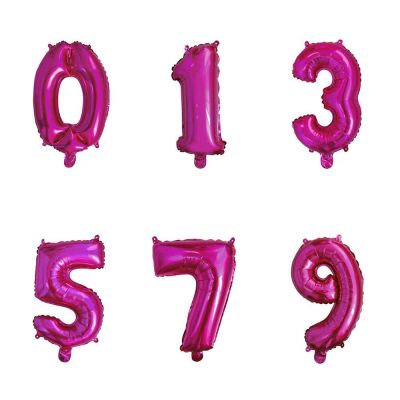 Palloncini Mylar Numeri Fucsia Medi 14″ 35 cm