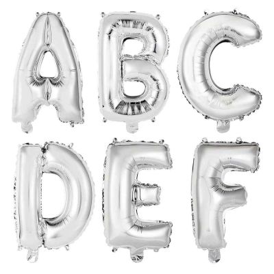 Palloncini Mylar Lettere Argento Grandi 40″ 101 cm