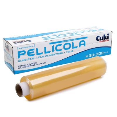 Pellicola trasparente per alimenti h 30 x 300 mt Cuki Professional 