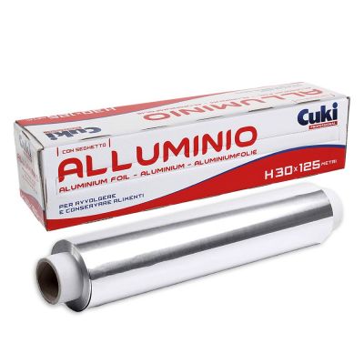 Rotolo alluminio per alimenti h 30 125 mt Cuki Professional