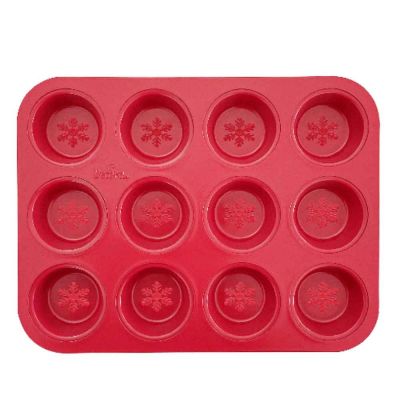 Teglia 12 muffin Ø5 cm Rosso Natale