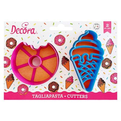 Set 2 Cutters Tagliapasta in plastica Gelato e Ciambella