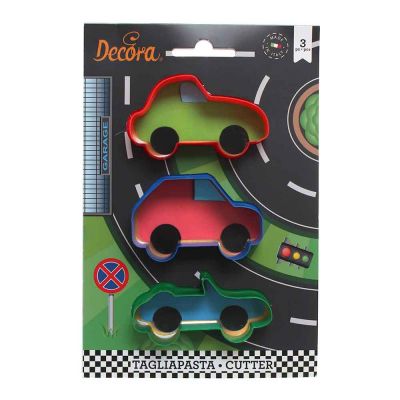 Set 3 Cutters Tagliapasta in plastica a forma di macchine