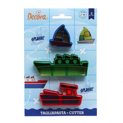 Set 3 Cutters Tagliapasta in plastica a forma di navi