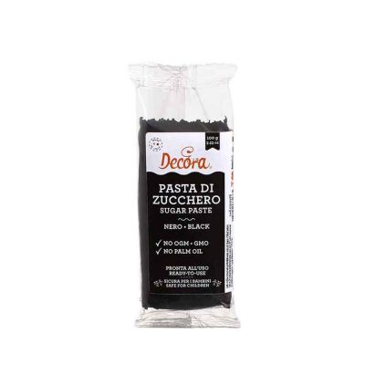 Pasta di zucchero nera per copertura 100 g Decora