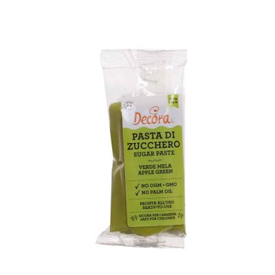 Pasta di zucchero verde mela per copertura 100 g Decora